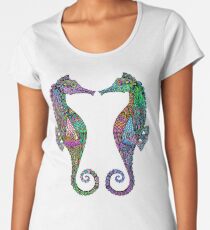 Electric Psychedelic Seahorses Premium Scoop T-Shirt