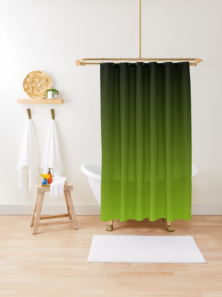 Ombre Gradient Colors Black And Lime Green Shower Curtain