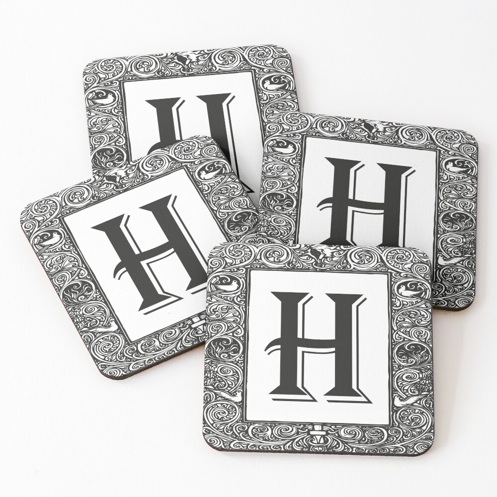 Vintage Monogram | Letter H | Coasters (Set of 4)