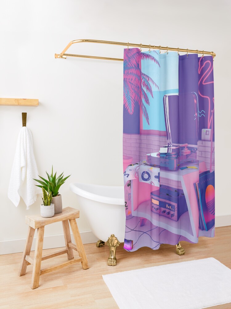 Alternate view of s p i n n i n g w a v e Shower Curtain