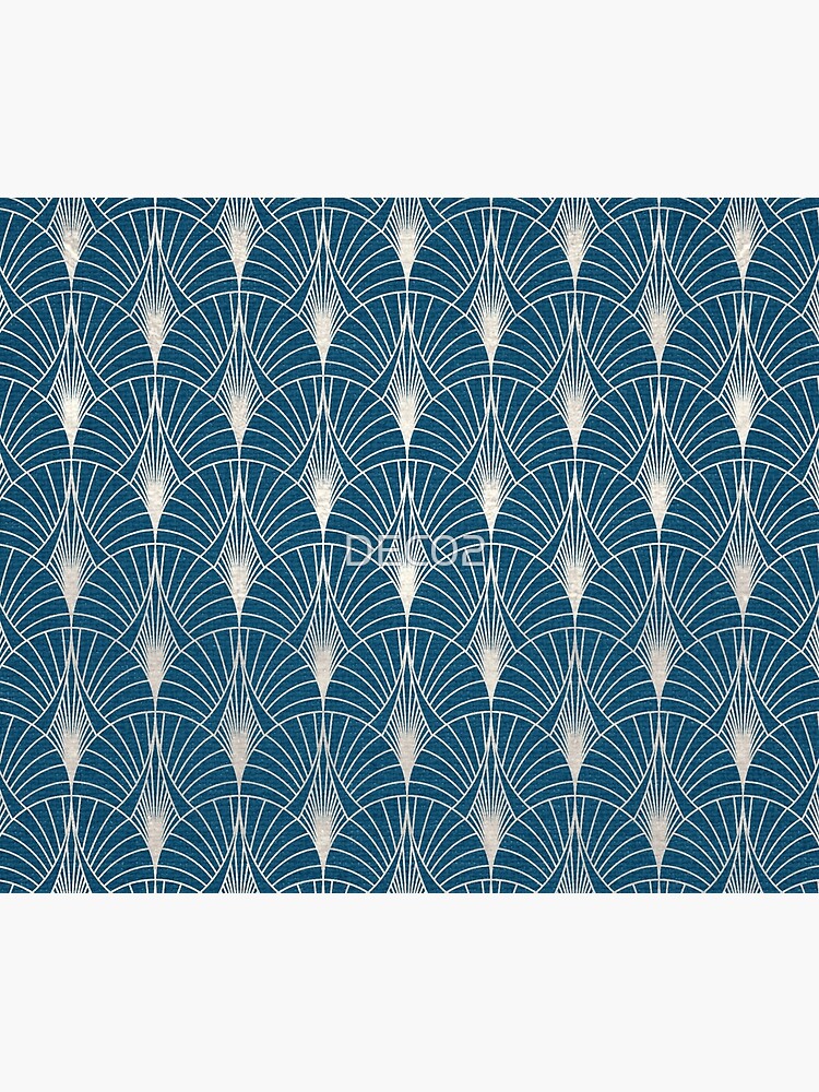 Turquoise and Silver Art Deco Pattern by DEC02
