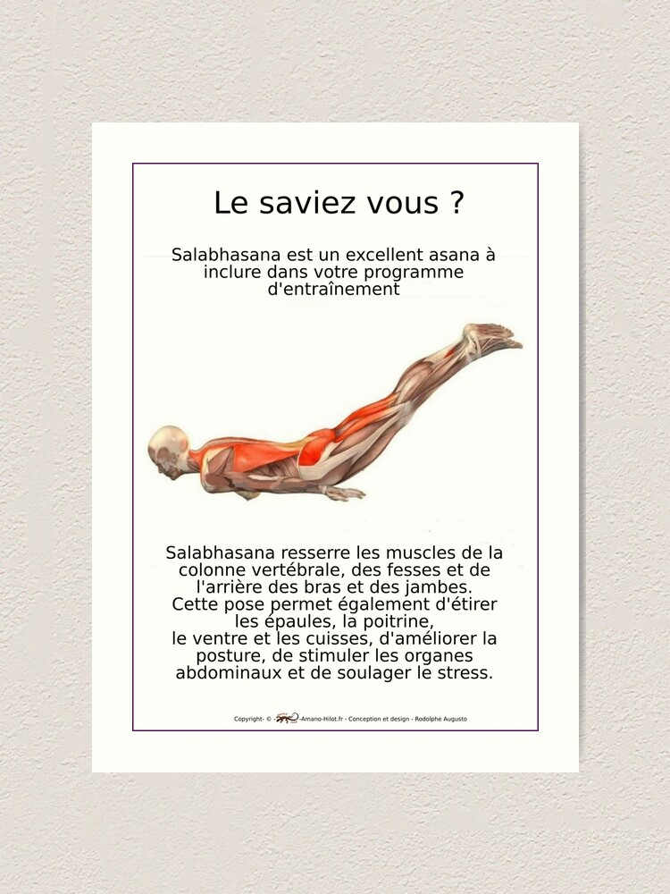 Impression artistique ''Planches Musculo-squelettique des positions de Yoga - N°9' : autre vue