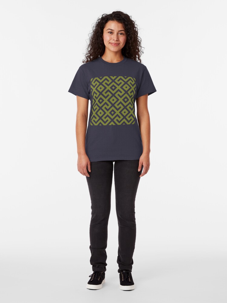 Alternate view of Geometric Pattern: Spider: Olive Classic T-Shirt