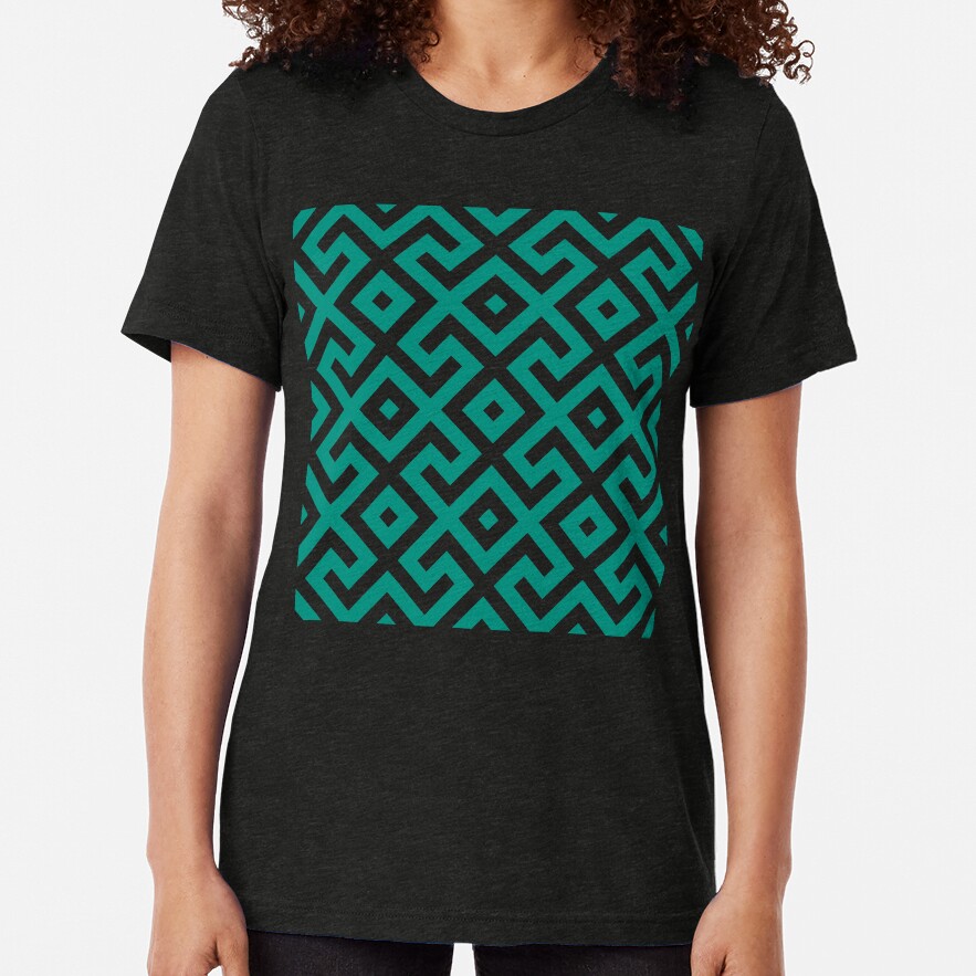 Geometric Pattern: Spider: Green Tri-blend T-Shirt
