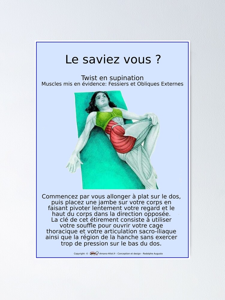 Poster ''Planches Musculo-squelettique des positions de Yoga - N°17' : autre vue