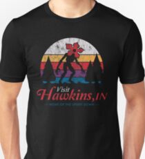 Besuchen Sie Hawkins - Vintage Distressed - Demogorgon - Stranger Things Slim Fit T-Shirt