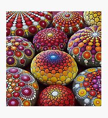 Warm Tone Mandala Stone Collection Photographic Print