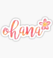 Ohana Hawaii Plumeria Watercolor Floral Sticker