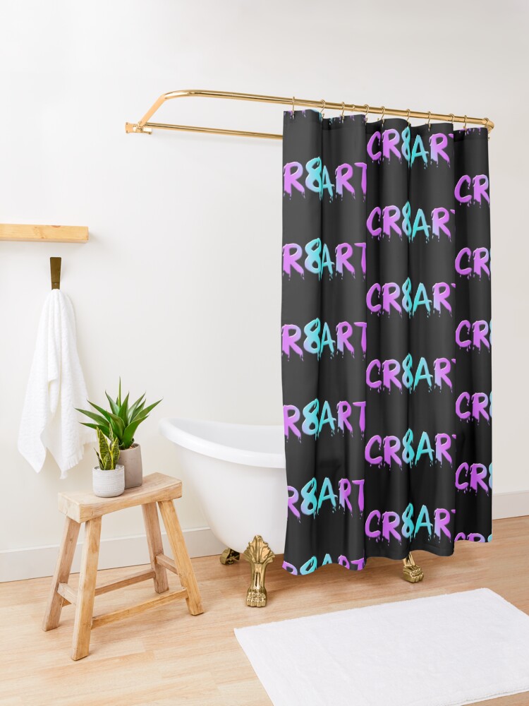Alternate view of Create Art! - Candy Colors on Black Shower Curtain