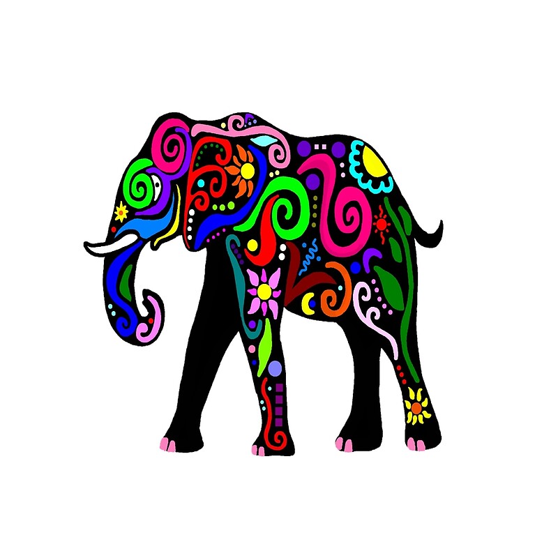 Psychedelic Elephant By Imphavok Redbubble
