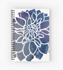 Blue Watercolor Dahlia Spiral Notebook