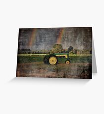 John Deere Double Rainbow Greeting Card