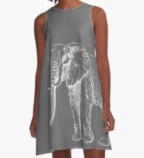 Tide Elephant | White & Grey Gameday Dress A-Line Dress