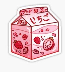 Strawberry Milk Carton Sticker