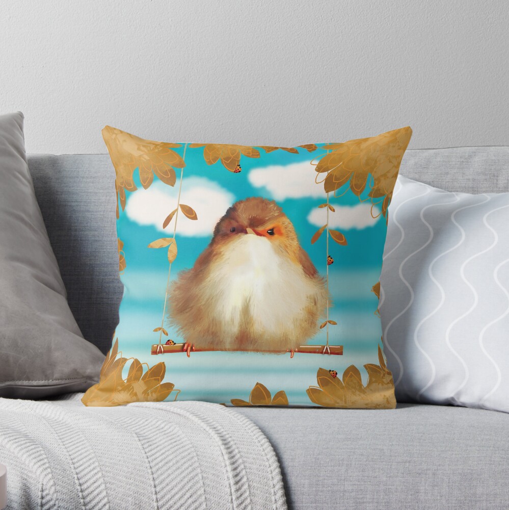 Little Wren Throw Pillow