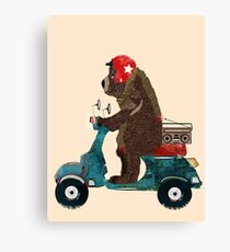 scooter bear Canvas Print