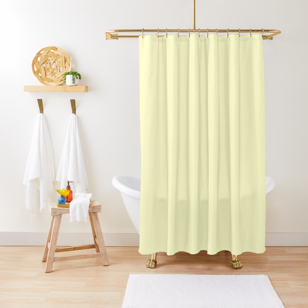 Cheap Solid Pale Yellow Cream Color Shower Curtain By Cheapest