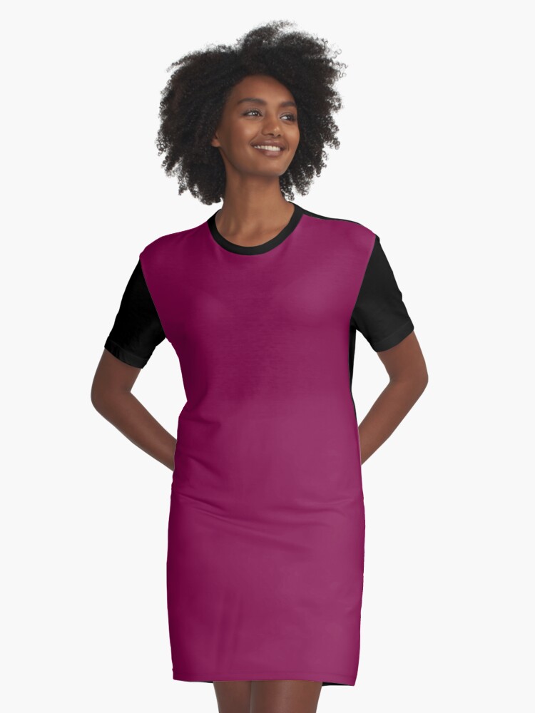 Solid Dark Maroon Red Color Graphic T Shirt Dress By Discounted Solid Colors