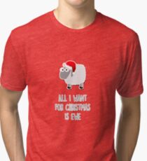 Camiseta de tejido mixto All I want for Christmas is ewe