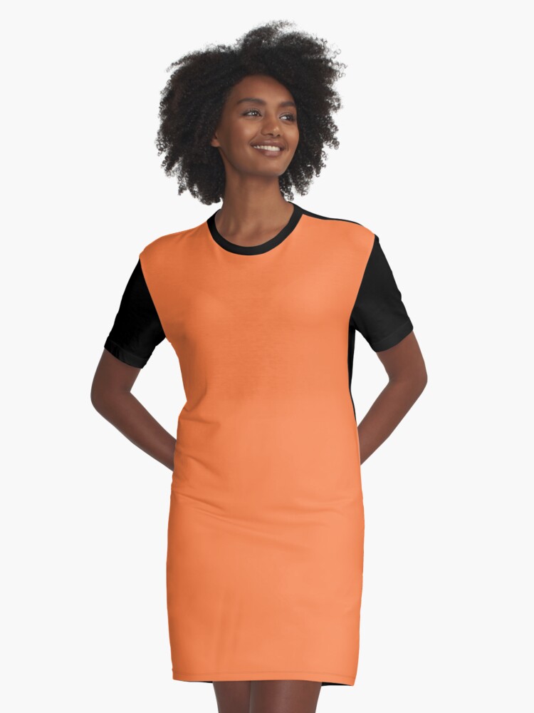bright orange t shirt dress