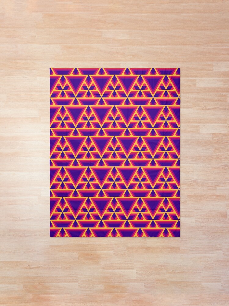 Stacked Triangle Pattern Purple And Yellow Comforter By Feelklin