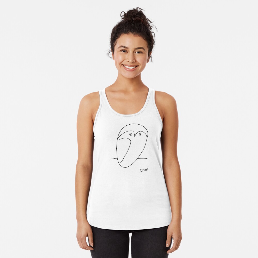 Picasso Sketch Line ''Owl'' Racerback Tank Top