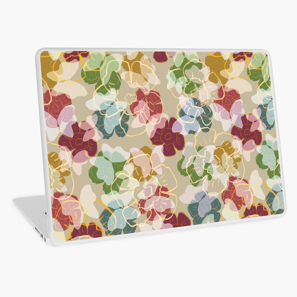 Butterflowers Cream Laptop Skin
