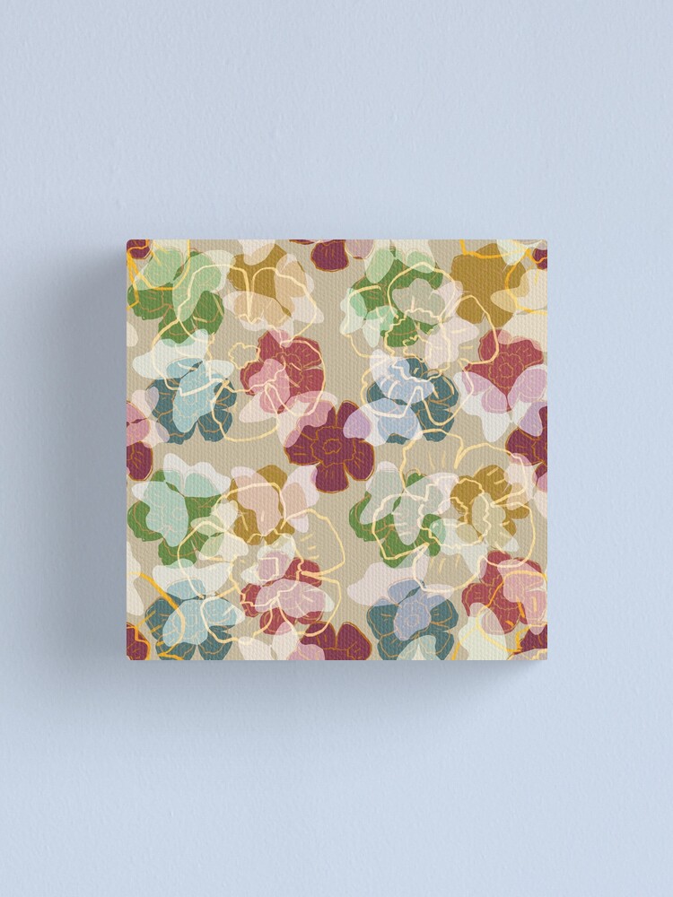 Alternate view of Butterflowers Cream Canvas Print