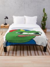 Apu Apustaja PepeTheFrog The Helper Hat Sad crying pepe Kekistan wall eyed pepe HD HIGH QUALITY ONLINE STORE Throw Blanket