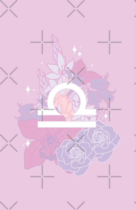 "Libra Flowers PASTEL" by VenusandMoon Redbubble
