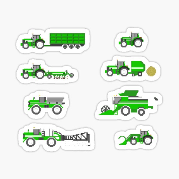 Farm Vehicles - Book Version - 8-bit Pixel Art Sticker