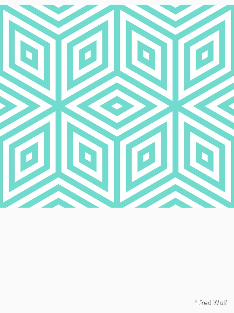 Geometric Pattern: Nested Cubes: Aqua by redwolfoz