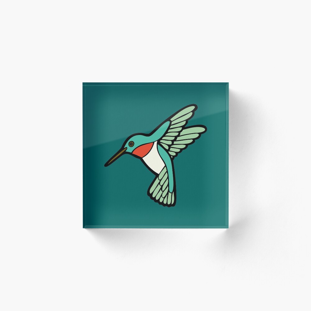 Hummingbird Pattern Acrylic Block