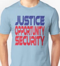 #OurPatriotism: Justice, Opportunity, Security by André Robinson Slim Fit T-Shirt