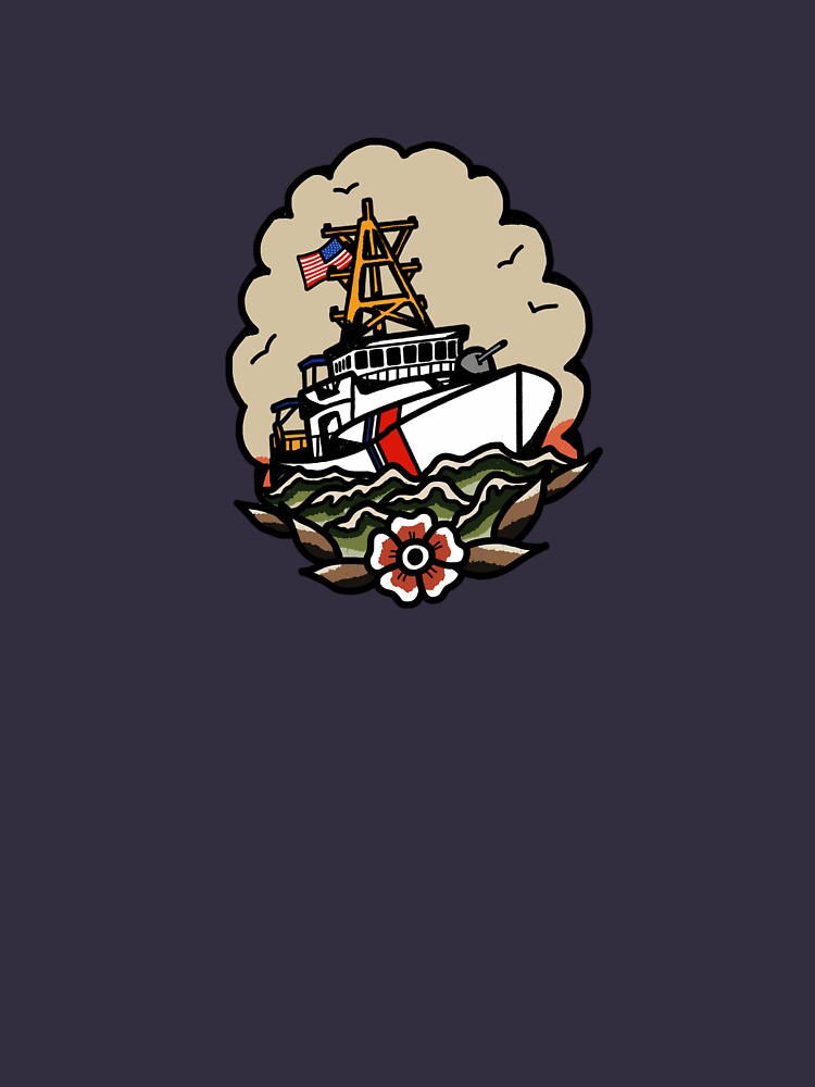 Underway Coast Guard Fast Response Cutter Traditional Tattoo Flash by AlwaysReadyCltv