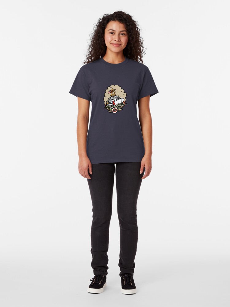 Alternate view of Underway Coast Guard Fast Response Cutter Traditional Tattoo Flash Classic T-Shirt