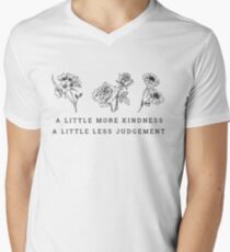 Ein bisschen mehr Freundlichkeit Ein bisschen weniger Urteils-Blume T-Shirt mit V-Ausschnitt