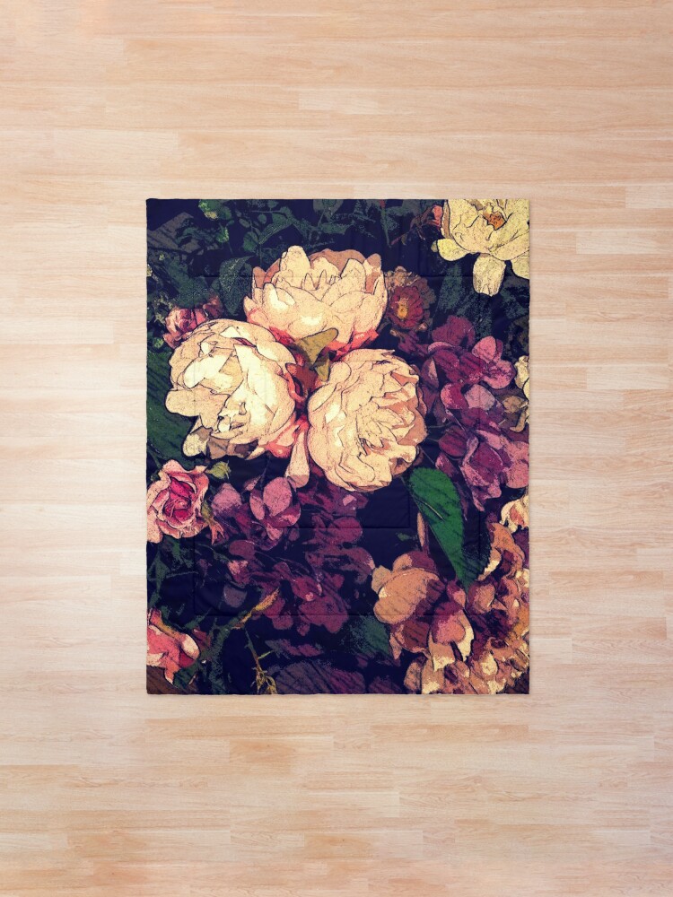 Alternate view of Shabby-chic Flower Bouquet digital painting Comforter