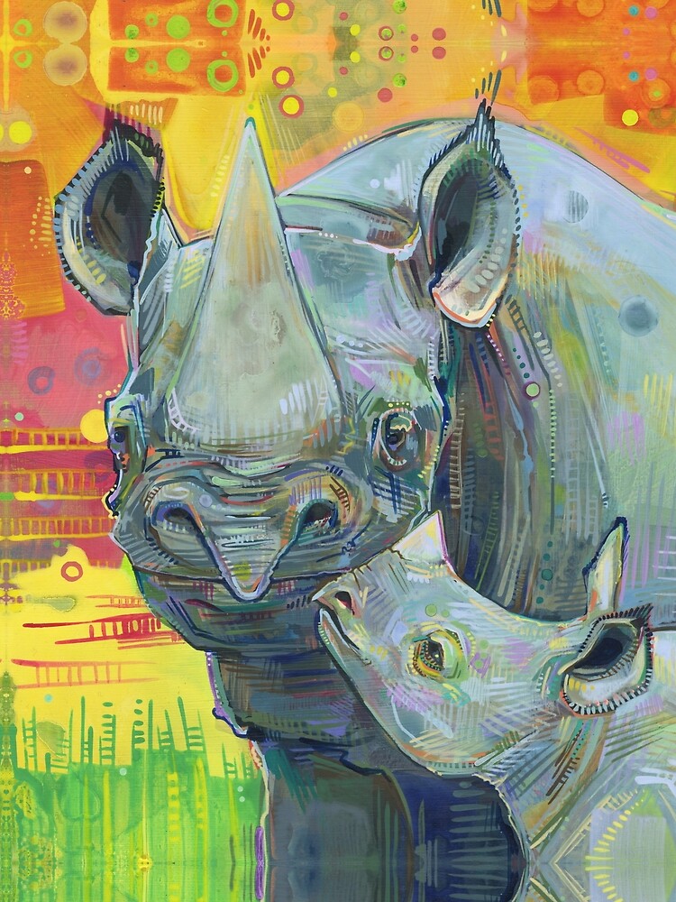 Rhinoceros painting - 2012 by gwennpaints