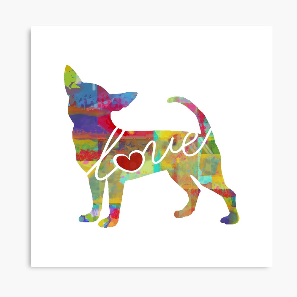 Chihuahua Dog Love - A Bright and Colorful Watercolor Style Gift Canvas Print