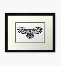 Mystic Owl in Native American Style art Framed Print