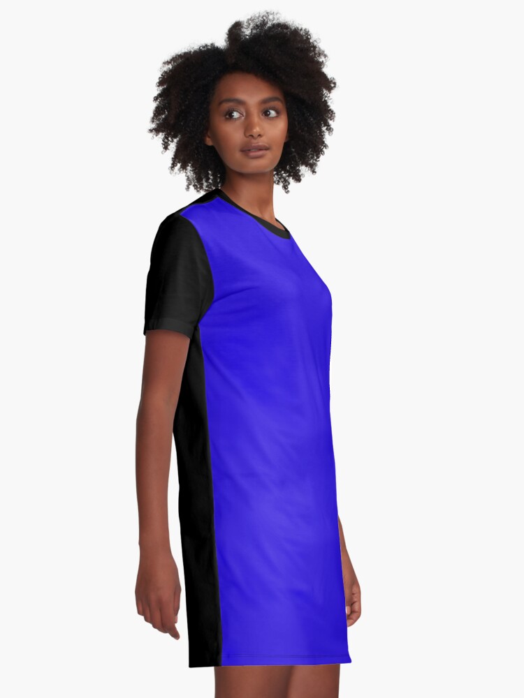 Alternate view of Ultramarine Blue Flat Color Graphic T-Shirt Dress