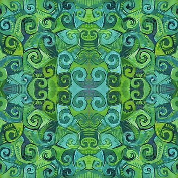 Artwork thumbnail, Green Swirls Abstract Painting - 2016 by gwennpaints