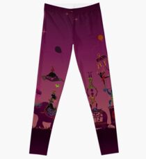 bunter Zirkuskarneval, der in einer Reihe nachts reist Leggings
