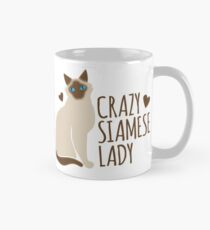 Verrückte SIAMESE Katze Dame Tasse (Standard)