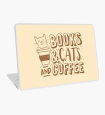 BOOKS and CATS and COFFEE Laptop Skin