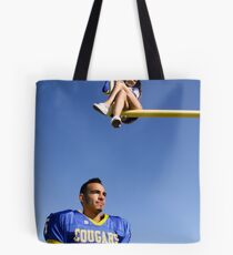 Cheerleader and Football Player Tote Bag