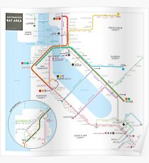 San Francisco Bay Area Transit Map Poster