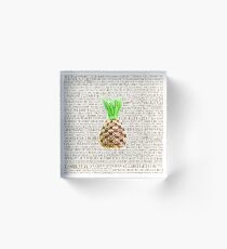 Psych Burton Guster Nicknames - Television Show Pineapple Room Decorative TV Pop Culture Humor Lime Neon Brown Acrylic Block