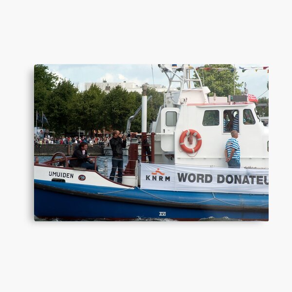 Photographers, lifesaver ring and crew on the IJmuiden Metal Print